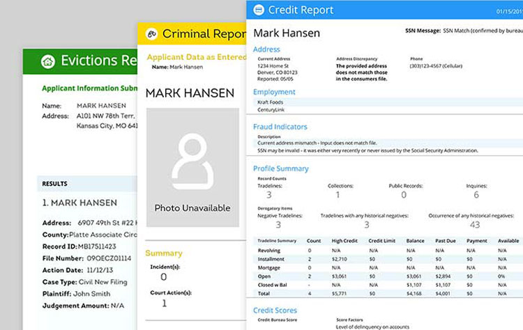 Tenant's Credit, Criminal and Eviction Report with SmartMove