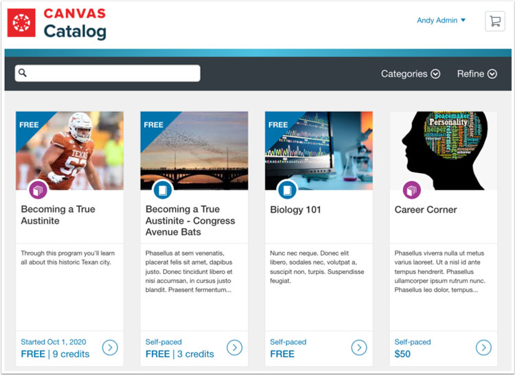 Canvas Course Catalog