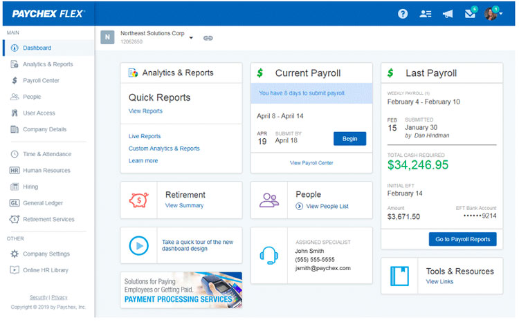 Paychex Flex Dashboard