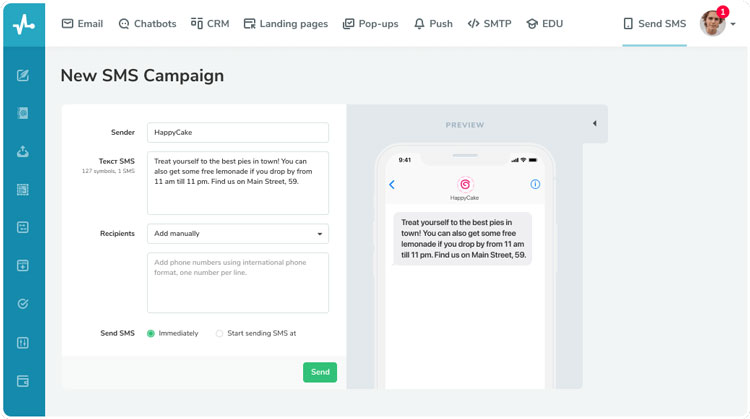 SMS Campaigns Management SendPulse