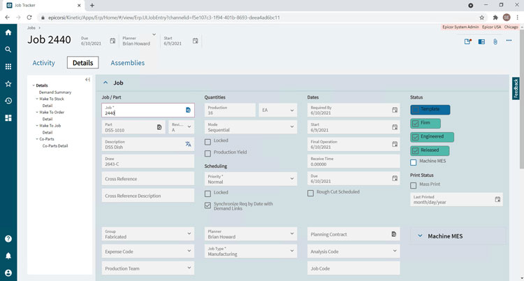 Kinetic Job Tracking Module