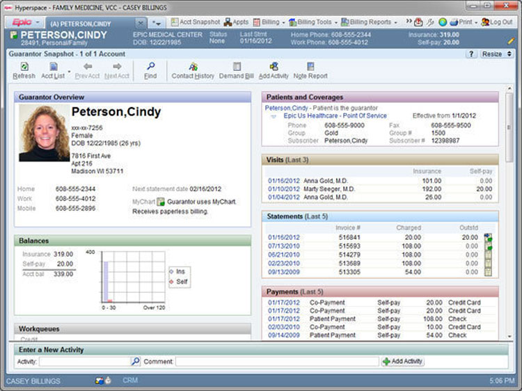 View and Record Patient Medical History in EpicCare