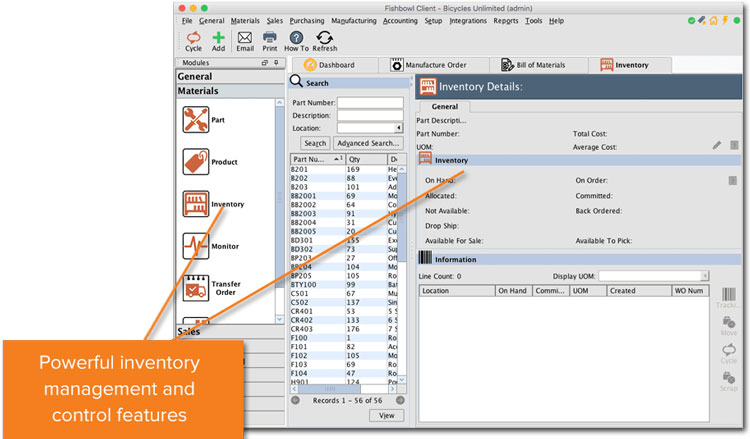 Fishbowl Inventory Stock Control Feature