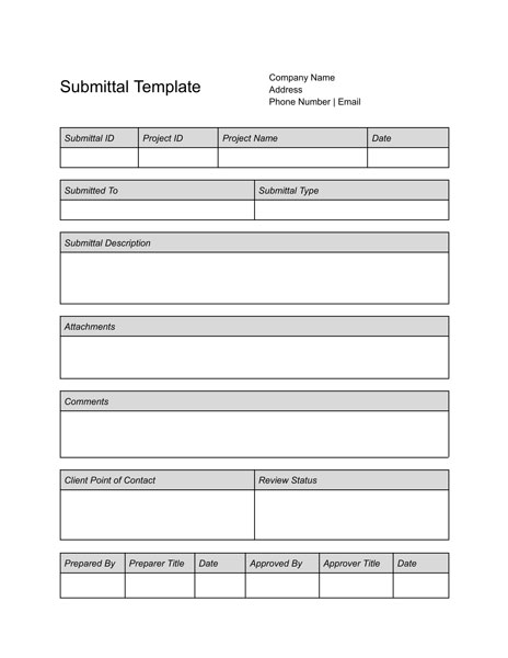 Construction Submittal Template