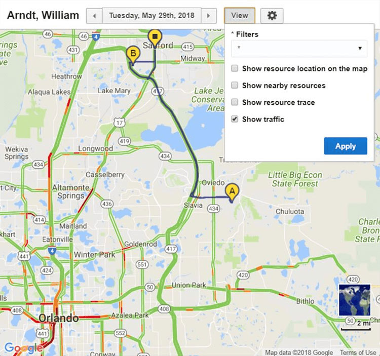 Oracle Field Service Cloud Route Preview