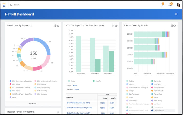 Payroll Dashboard Workday