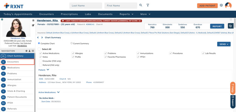 RXNT Patient Health Report Dashboard