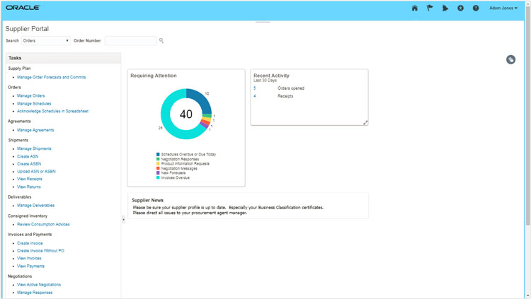 Oracle Fusion Cloud SCM Supplier Collaboration Portal