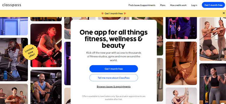 Classpass Home Page