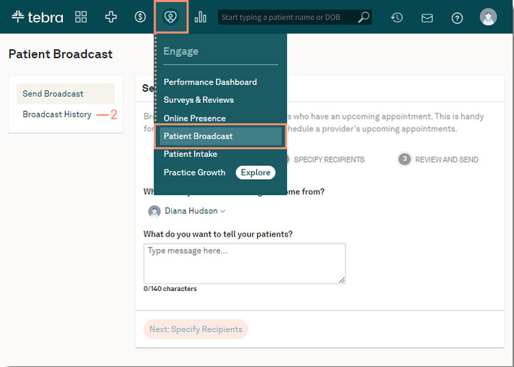 Tebra Patient Broadcast Module