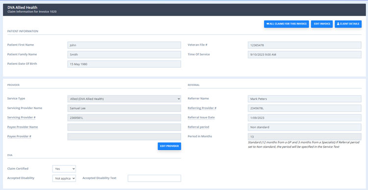 Patient Invoice and Claims in PowerDiary