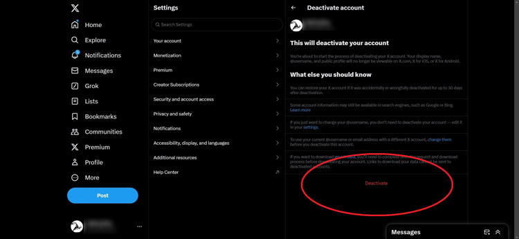 Confirm Deactivation of X Account