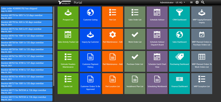 Visibility ERP Portal