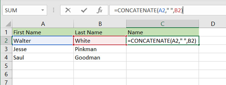 Implementing Concatenate Formula in Excel