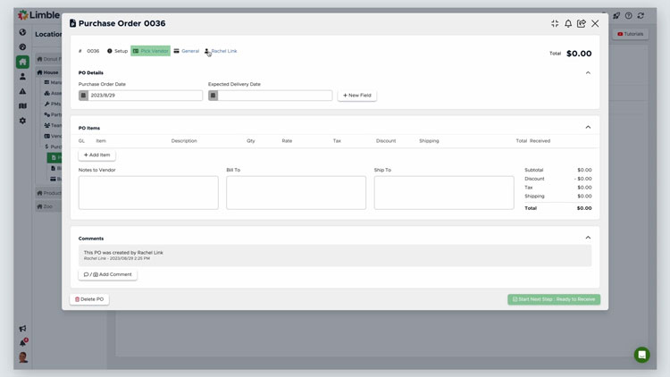 Limble Purchase Order Management