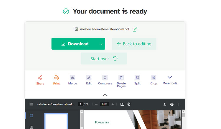 Download Edited Document in Sejda PDF Editor