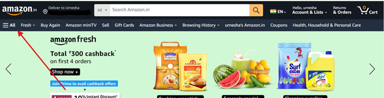 Amazon Home Page